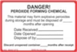 HCL Labels Danger - Peroxide Forming Chemical - 3" x 5" Adhesive Vinyl