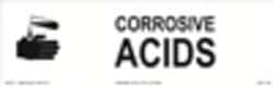 HCL Labels Corrosive Acids Cabinet Sign - 3.5" x 11" Clear Adhesive Vinyl