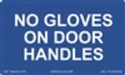 HCL Labels No Gloves On Door Handles - 2" x 3" Adhesive Vinyl Label (Pack