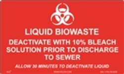 HCL Labels&nbsp;Red Biohazard - Liquid Biowaste Adhesive Vinyl Label - 3