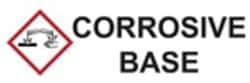 HCL Labels&nbsp;Corrosive Base with GHS Pictogram Cabinet Sign - 3.5