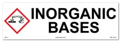 HCL Labels Inorganic Bases - Cabinet or Secondary Containment Sign - 3.5"