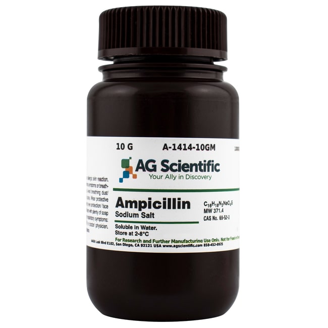 AG Scientific Inc Ampicillin, Sodium Salt, 10 G Fisher Scientific