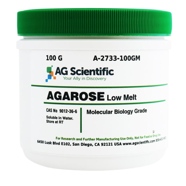 AG Scientific Inc Agarose, Low Melt, 100 G, Quantity Each of 1