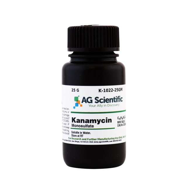 AG Scientific Inc Kanamycin Sulfate, 25 G, Quantity Each of 1 Fisher