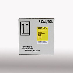 Quality Biological Inc PBS pH 7.4 without Calcium and Magnesium, 20 Liters,