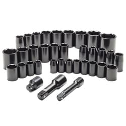 Accuflow Systems&nbsp;35 pc 3/8 in & 1/2 in Dr. SAE & Metric Impact Socket Set