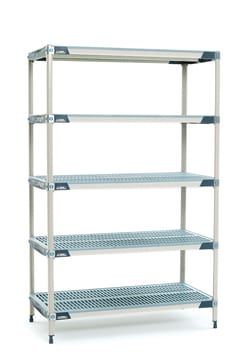 Accuflow Systems 5 shelf stationary MetroMax I solid shelving unit, Polymer