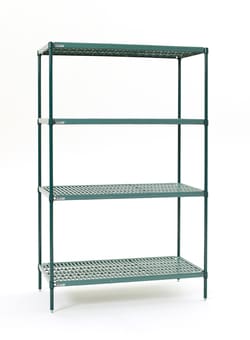Accuflow Systems 4 shelf stationary shelving unit with removable polymer