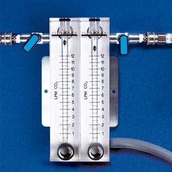 Euthanex Adjustable Dual Flow CO2 Meter with Wall-Bracket Mount for flows between 0.5-12 LPM.