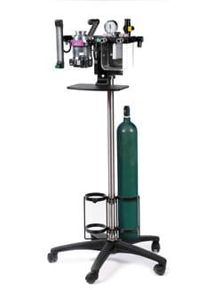 Euthanex Mobile Pole Stand, used to hold EZ-RB1000 Veterinary Anesthesia