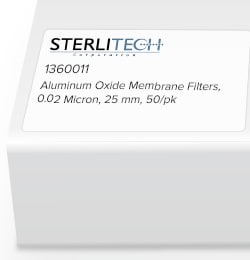 Sterlitech Corporation Aluminum Oxide Membrane Filters, 0.02 Micron, 25mm, 50/pk