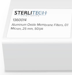 Sterlitech Corporation&nbsp;Aluminum Oxide Membrane Filters, 0.1 Micron, 25mm, 50/pk