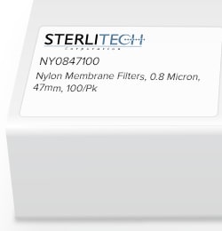 Sterlitech Corporation Nylon Membrane Filters, 0.8 Micron, 47mm, 100/Pk