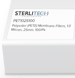 Sterlitech Corporation&nbsp;Polyester (PETE) Membrane Filters, 1.0 Micron, 25mm, 100/Pk