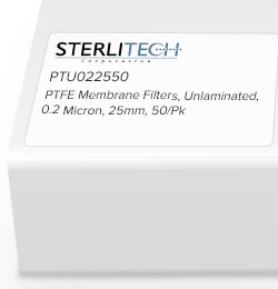 Sterlitech Corporation PTFE Unlaminated Membrane Filters, 0.2 micron, 25mm,
