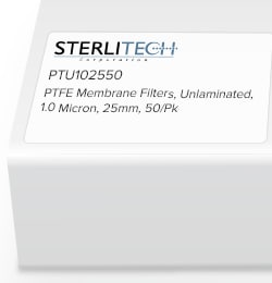 Sterlitech Corporation PTFE Unlaminated Membrane Filters, 1.0 micron, 25mm,