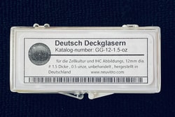 Neuvitro CE certified German glass coverslips for cell culture and confocal /IHC imaging, 12mm diameter #1.5 thick 0.5oz/pk untreated