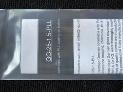 Neuvitro Poly-L-lysine coated sterile German glass coverslips for cell culture, 25mm dia #1.5 thick 90/pk, ready to use in cell culture.