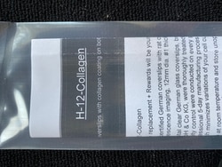 Neuvitro Collagen coated sterile German glass coverslips for cell culture, 12mm dia #1 thick 45/pk, ready to use in cell culture.
