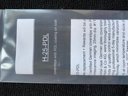 Neuvitro Poly-D-lysine coated sterile German glass coverslips for cell culture, 25mm dia #1 thick 45/pk, ready to use in cell culture.
