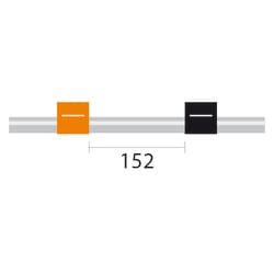 Glass Expansion&nbsp;PVC Pump Tube 2tag, 152mm spacing, 0.13mm ID, Orange/Black (PKT 12)