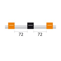 Glass Expansion&nbsp;Contour Flared End PVC Pump Tube 3tag, 72mm spacing, 0.13mm ID, Orange/Black (PKT 6)