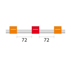 Glass Expansion&nbsp;Contour Flared End PVC Pump Tube 3tag, 72mm spacing, 0.19mm ID, Orange/Red (PKT 6)