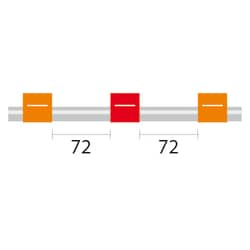 Glass Expansion&nbsp;PVC Pump Tube 3tag, 72mm spacing, 0.19mm ID, Orange/Red (PKT 12)