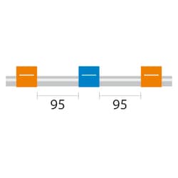 Peristlatic Pump Tubing, PVC, 3-tag, Glass Expansion. For mini-pump (95 mm tag spacing), Orange/Black, 0.25 mm ID, with flared ends. Inexpensive all-around tubing for general applications. Pack of 6