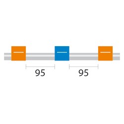Glass Expansion&nbsp;PVC Pump Tube 3tag, 95mm spacing, 0.25mm ID, Orange/Blue  (PKT 12)