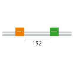 Peristlatic Pump Tubing, PVC, 2-tag, Glass Expansion. For large pump (152 mm tag spacing), Orange/Green, 0.38 mm ID, with flared ends. Inexpensive all-around tubing for general applications. Pack of 6