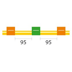 Glass Expansion&nbsp;Contour Flared End Solva Pump Tube 3 tag, 95mm spacing, 0.38mm ID, Orange/Green, (PKT 6)