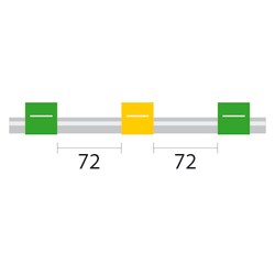 Glass Expansion&nbsp;PVC Pump Tube 3tag, 72mm spacing, 0.44mm ID, Green/Yellow (PKT 12)