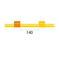 Glass Expansion&nbsp;Contour Flared End Solva Flex Pump Tube 2tag, 140mm spacing, 0.51mm ID, Orange/Yellow (PKT 6)
