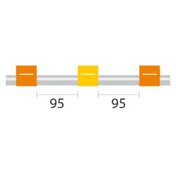 Peristlatic Pump Tubing, PVC, 3-tag, Glass Expansion. For mini-pump (95 mm tag spacing), Orange/Yellow, 0.51 mm ID, with flared ends. Inexpensive all-around tubing for general applications. Pack of 6