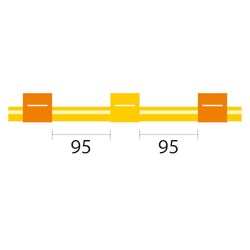 Glass Expansion&nbsp;Contour Flared End Solva Pump Tube 3 tag,  95mm spacing, 0.51mm ID, Orange/Yellow, 95mm (PKT 6)