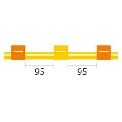 Glass Expansion&nbsp;Solva Flex Pump Tube 3 tag, 95mm spacing, 0.51mm ID, Orange/Yellow, 95mm (PKT 12)