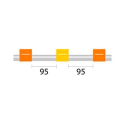 Glass Expansion PVC Pump Tube 3tag, 95mm spacing, 0.51mm ID, Orange/Yellow (PKT 12)