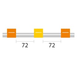 Glass Expansion&nbsp;PVC Pump Tube 3tag, 72mm spacing, 0.51mm ID, Orange/Yellow (PKT 12)