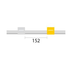 Glass Expansion&nbsp;Contour Flared End PVC Pump Tube 2tag, 152mm spacing, 0.57mm ID, White/Yellow (PKT 6)