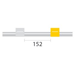 Glass Expansion&nbsp;PVC Pump Tube 2tag, 152mm spacing, 0.57mm ID, White/Yellow (PKT 12)
