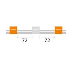 Glass Expansion&nbsp;Contour Flared End PVC Pump Tube 3tag, 72mm spacing, 0.64mm ID, Orange/White (PKT 6)