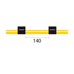 Glass Expansion&nbsp;Contour Flared End Solva Flex Pump Tube 2tag, 140mm spacing, 0.76mm ID, Black/Black (PKT 6)