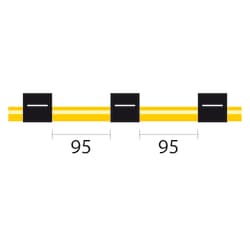 Glass Expansion&nbsp;Contour Flared End Solva Pump Tube 3 tag, 95mm spacing, 0.76mm ID, Black/Black (PKT 6)