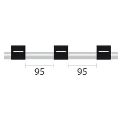 Glass Expansion PVC Pump Tube 3tag 0.76mm ID Black/Black, 95mm between tags (PKT 12)