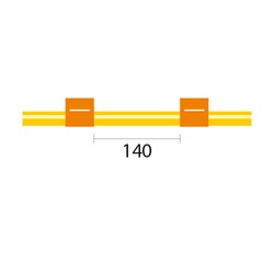 Glass Expansion&nbsp;Contour Flared End Solva Flex Pump Tube 2tag, 140mm spacing, 0.89mm ID, Orange/Orange (PKT 6)