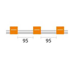 Glass Expansion&nbsp;Contour Flared End PVC Pump Tube 3tag, 95mm spacing, 0.89mm ID, Orange/Orange (PKT 6)
