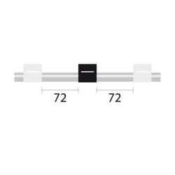 Glass Expansion&nbsp;Contour Flared End PVC Pump Tube 3tag, 72mm spacing, 0.95mm ID, White/Black (PKT 6)