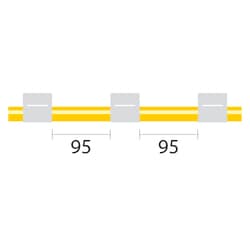 Glass Expansion&nbsp;Contour Flared End Solva Pump Tube 3 tag, 95mm spacing, 1.02mm ID, White/White (PKT 6)